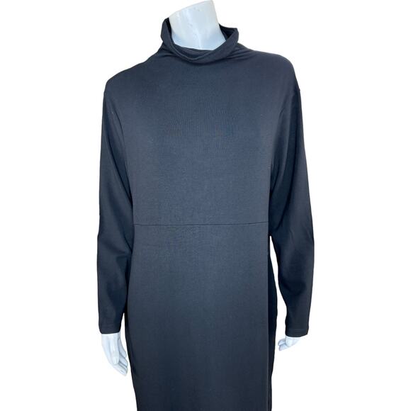 Women with Control Finespun Jersey Tummy Control Midi Dress Black TALL Large - Picture 6 of 11